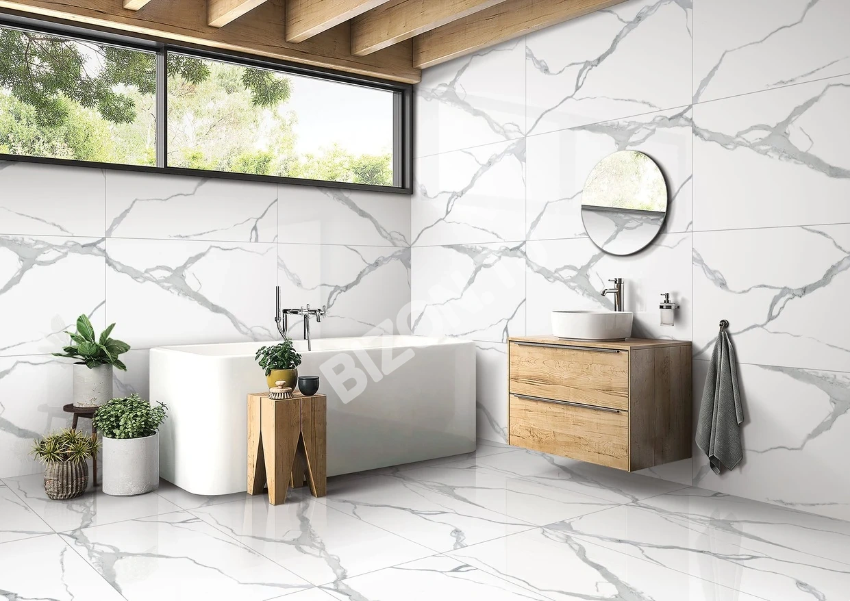 Керамическая плитка Lona- White, 60х120см 2